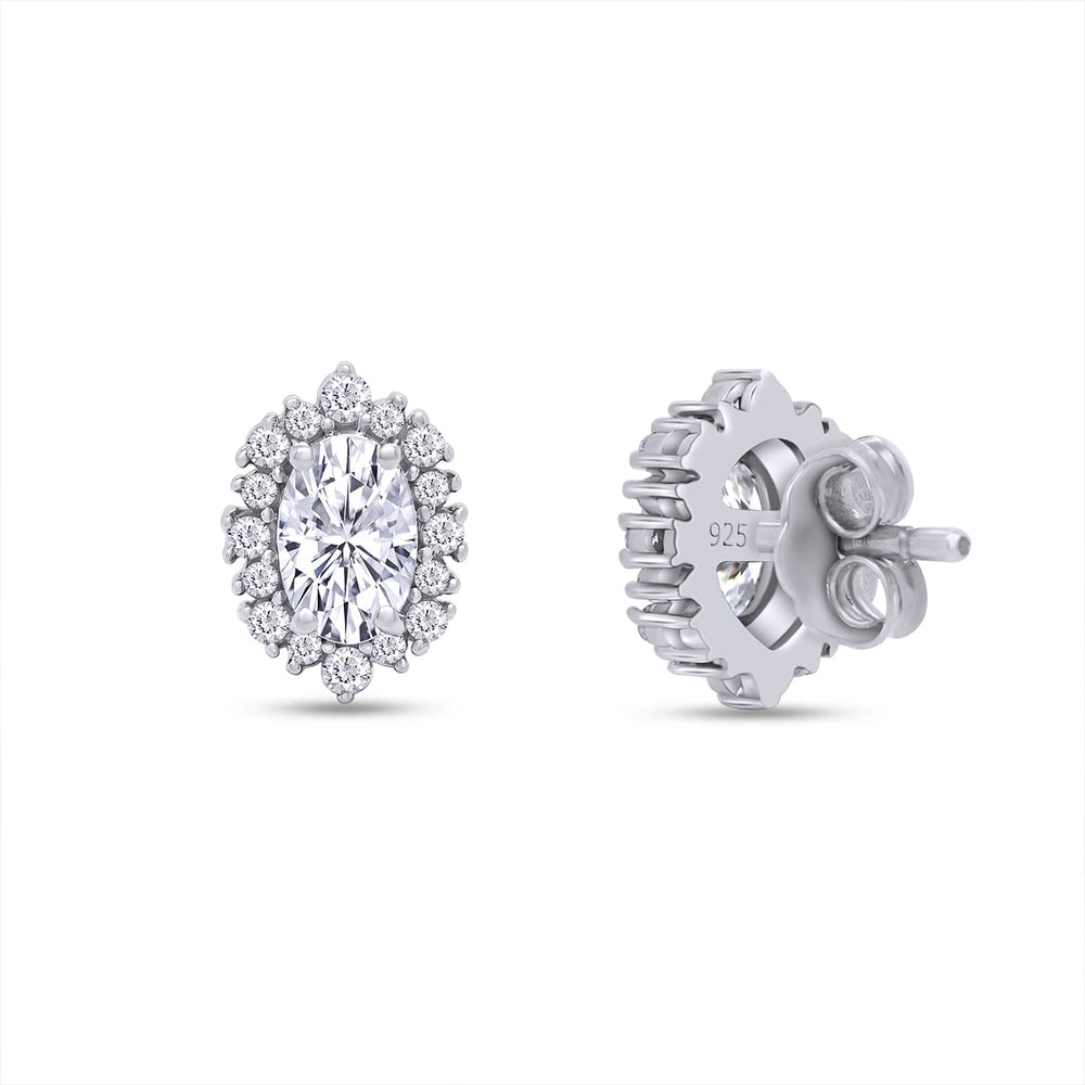 
                      
                        1 1/5 Carat Oval & Round Cut Lab Created Diamond Moissanite Oval Halo Stud Earring For Women In 925 Sterling Silver (VVS1 Clarity, 1.20 Cttw)
                      
                    