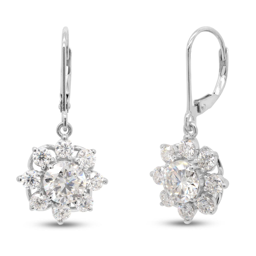 
                      
                        3 4/9 Carat Round Cut Lab Created Moissanite Diamond Halo Drop Earrings In 10K Or 14K Solid Gold (3.45 Cttw)
                      
                    