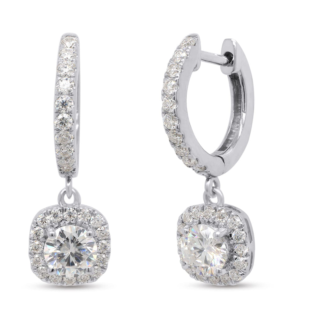 
                      
                        2.45 Carat Round Cut Lab Created Moissanite Diamond Halo Dangling Drop Earrings Jewelry For Women In 10K Or 14K Solid Gold
                      
                    