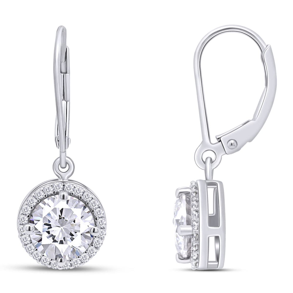 
                      
                        1 1/2 Carat Lab Created Moissanite Diamond Halo Dangle Drop Earrings In 925 Sterling Silver (1.50 Cttw)
                      
                    