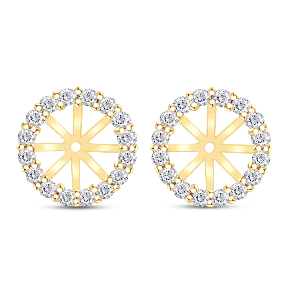 
                      
                        Round Cut Lab Created Moissanite Diamond Jackets For Studs Earrings In 925 Sterling Silver
                      
                    