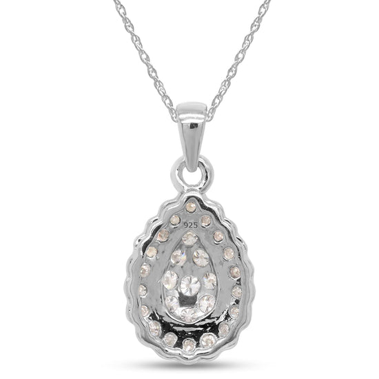 1/2 ct.t.w Lab Created Moissanite Diamond Teardrop Pendant Necklace In 925 Sterling Silver Jewelry For Women (0.50 Cttw)