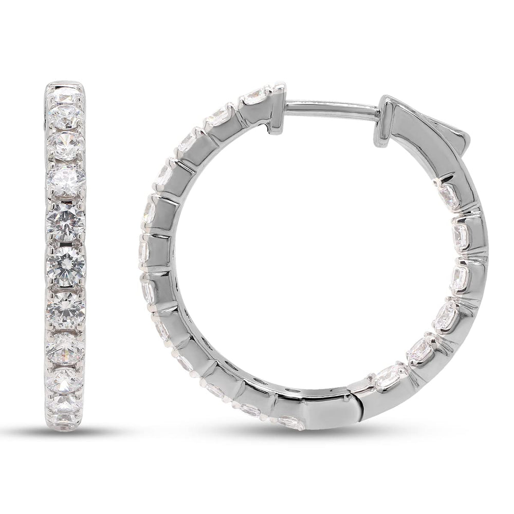 
                      
                        3 Carat Round Cut Lab Created Moissanite Diamond Inside Outside Hoop Earrings In 10K Or 14K Solid Gold
                      
                    