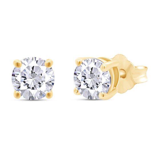 Load image into Gallery viewer, 1 to 3 Carat Round Cut Lab Created Moissanite Diamond Push Back Stud Earrings In 925 Sterling Silver (1 To 3 Cttw)

