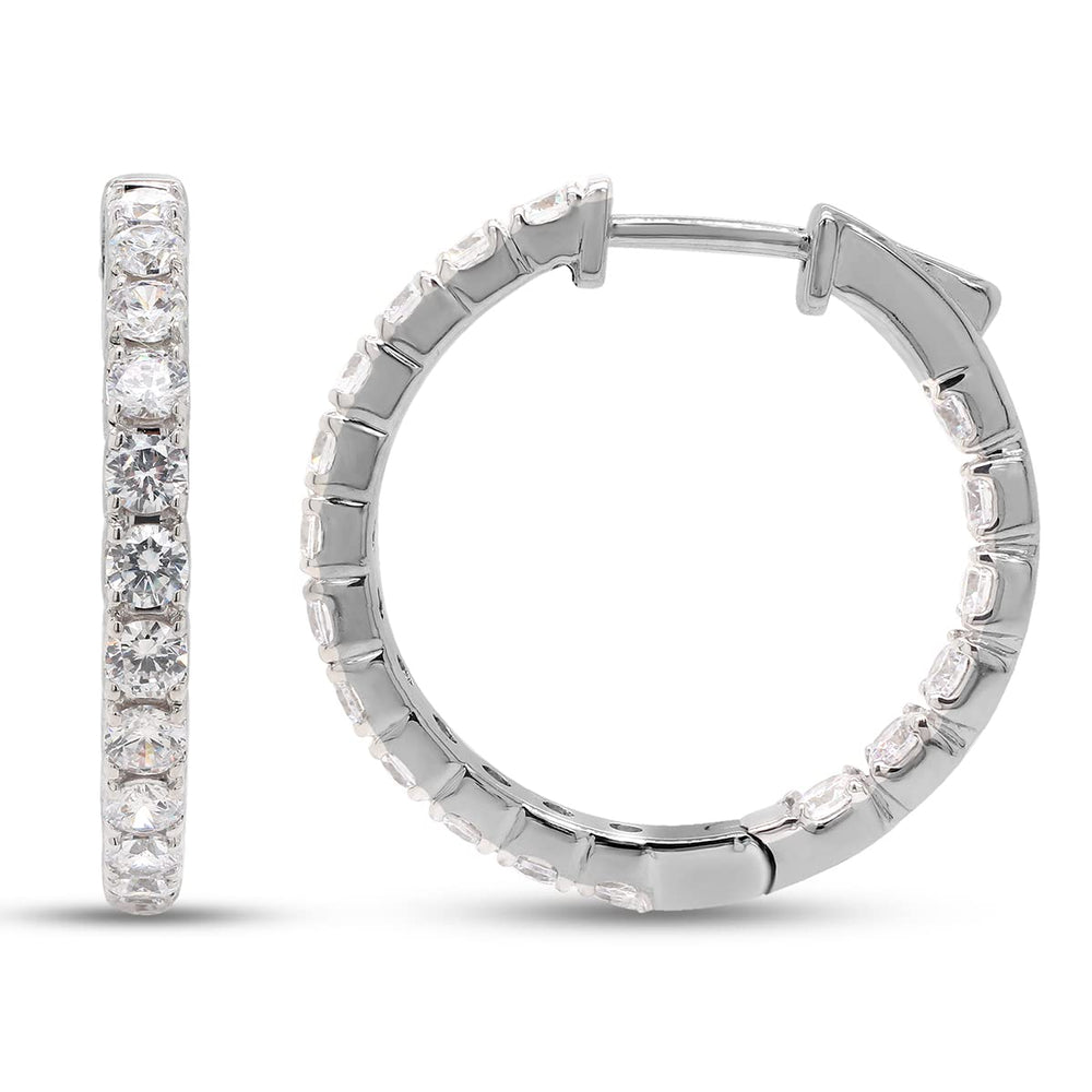 
                      
                        3 Carat Round Cut Lab Created Moissanite Diamond Inside Outside Hoop Earrings In 10K Or 14K Solid Gold
                      
                    