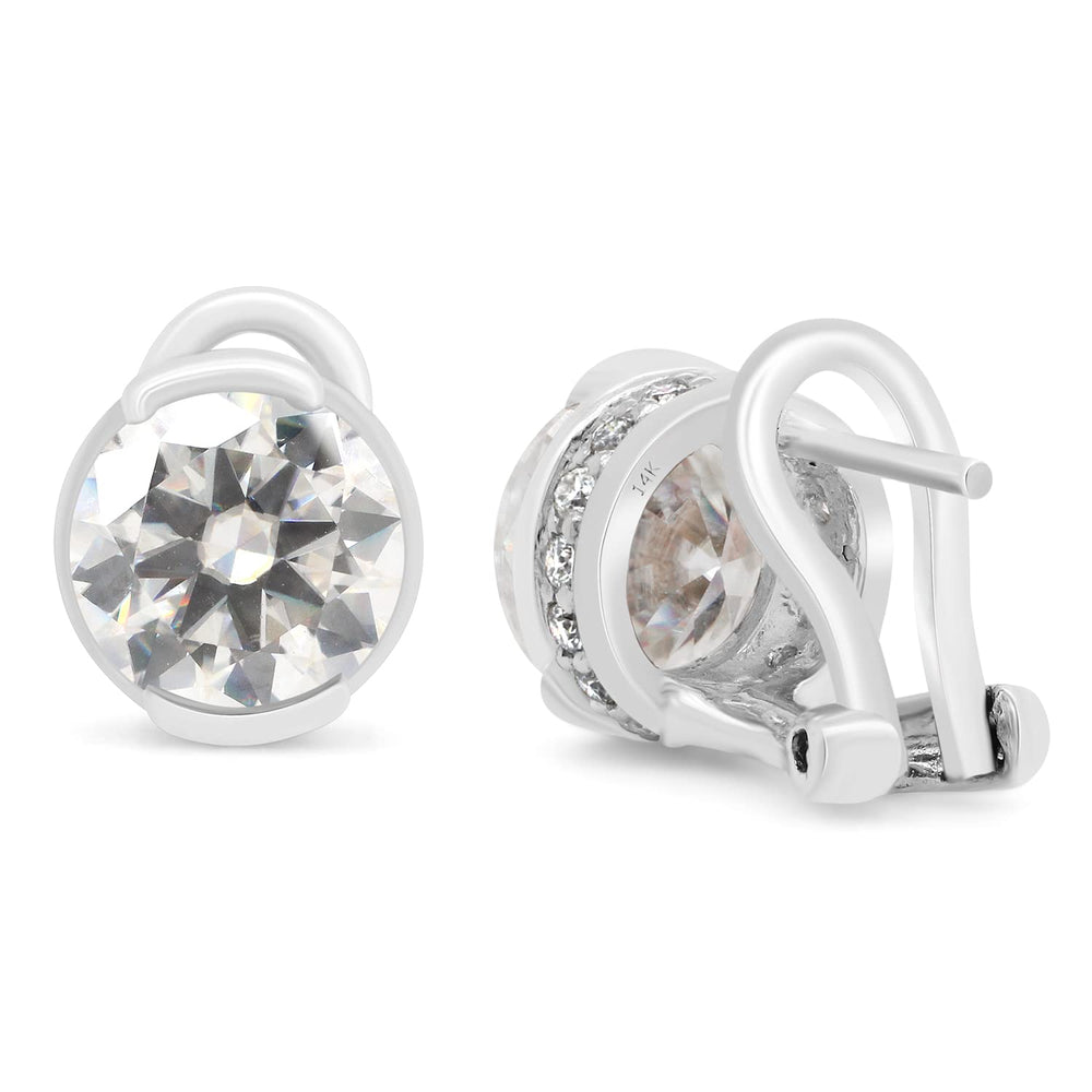 
                      
                        3.50 Carat 8MM Round Cut Lab Created Moissanite Diamond Solitaire Stud Earrings In 10K Or 14K Solid Gold
                      
                    