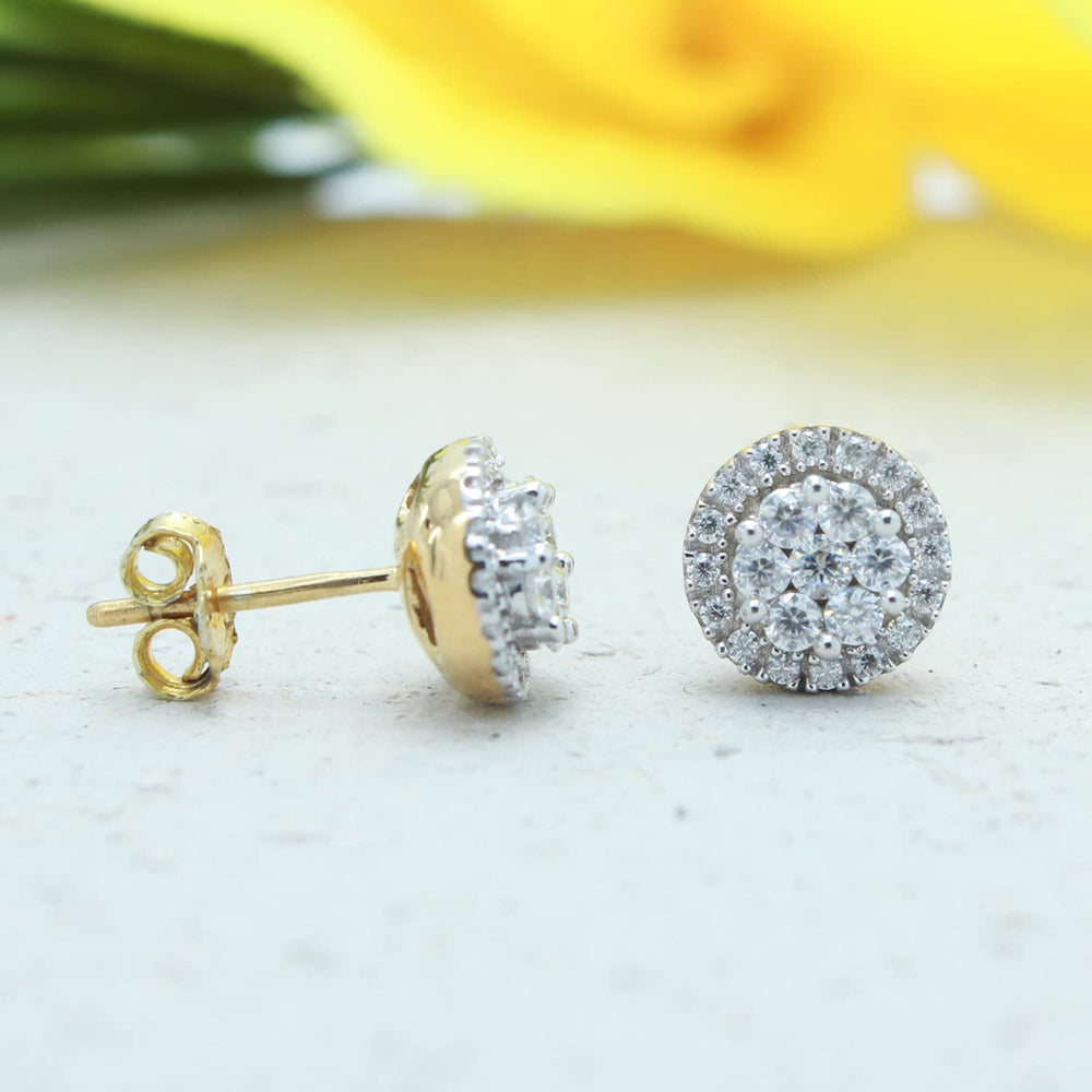 
                      
                        1/2 Cttw Lab Created Moissanite Diamond Halo Cluster Stud Earrings In 925 Sterling Silver (0.50 Cttw)
                      
                    