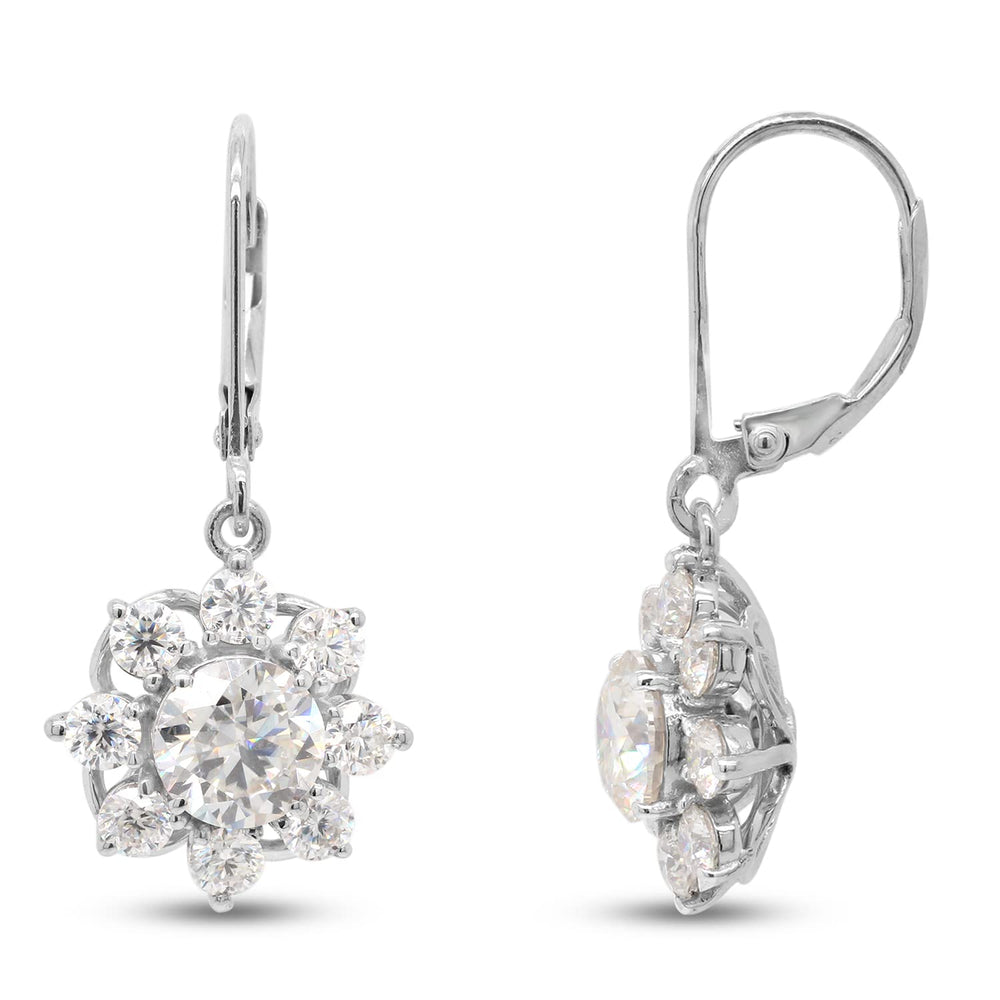 
                      
                        3 4/9 Carat Round Cut Lab Created Moissanite Diamond Halo Drop Earrings In 10K Or 14K Solid Gold (3.45 Cttw)
                      
                    