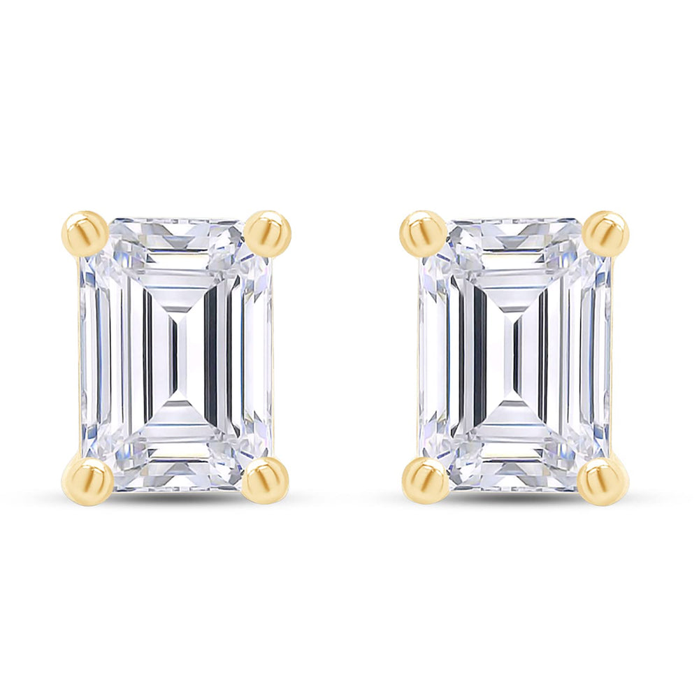 
                      
                        2 Carat Emerald Shape Lab Created Moissanite Diamond Solitaire Stud Earrings For Women In 925 Sterling Silver
                      
                    