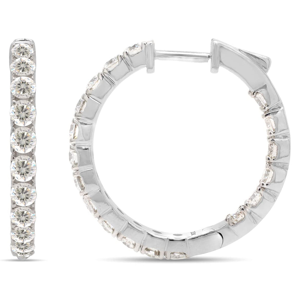 
                      
                        2 1/10 ct.t.w Round Cut Lab Created Moissanite Diamond Inside Outside Hoop Earrings In 10K Or 14K Solid Gold (2.10 Cttw)
                      
                    