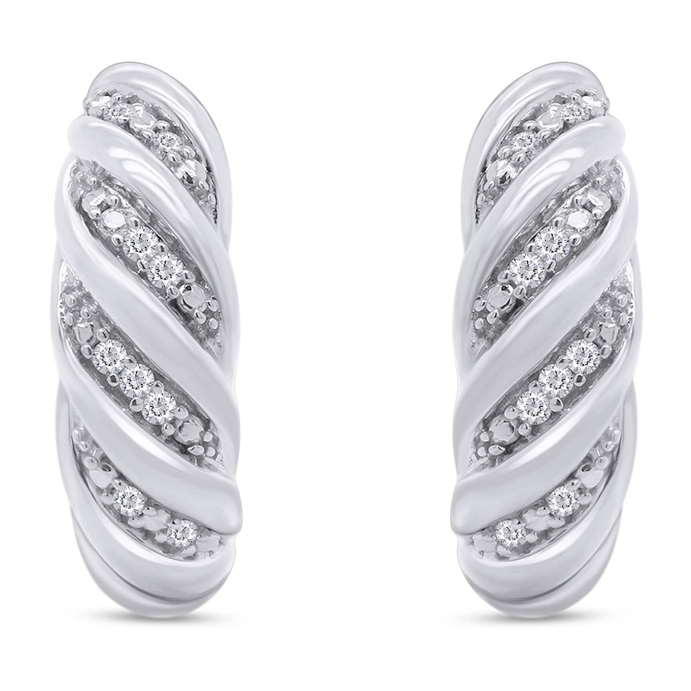 
                      
                        1/10 Carat Lab Created Moissanite Diamond Dome Huggie Hoop Earrings In 925 Sterling Silver (0.10 Cttw)
                      
                    