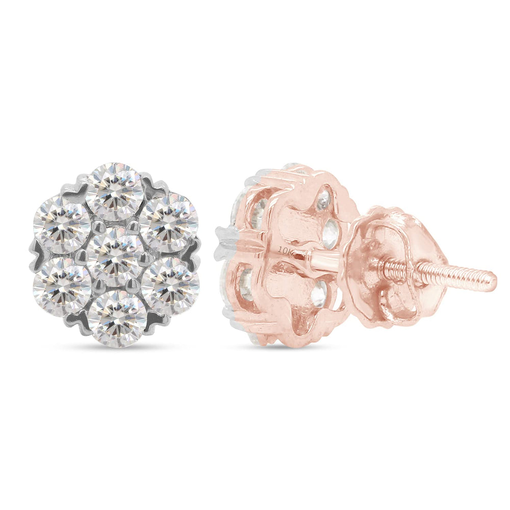 
                      
                        1.20 Carat Round Cut Lab Created Moissanite Diamond Floral Cluster Stud Earrings For Women In 10K Or 14K Solid Gold
                      
                    