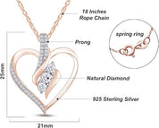 Sparkling Heart Pendant Moissanite Necklace