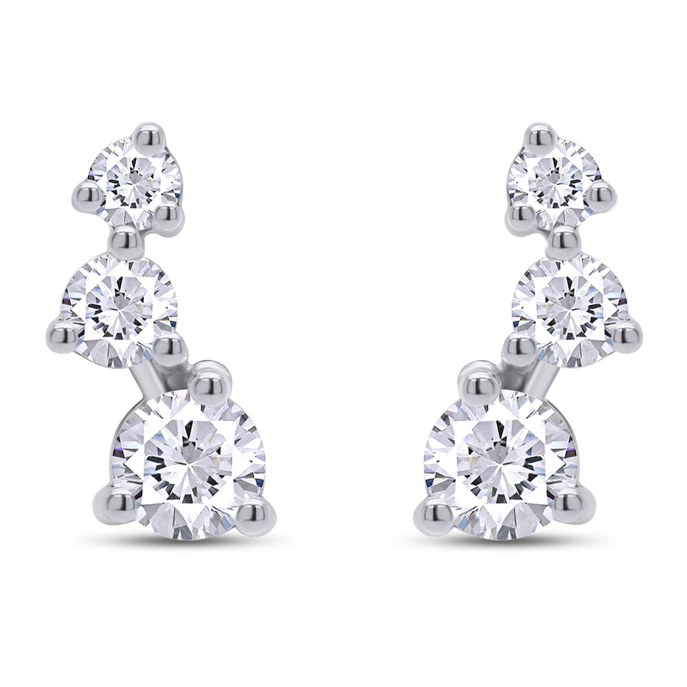 
                      
                        1/2 Carat Round Cut Lab Created Moissanite Diamond Push Back Crawler Stud Earrings In 925 Sterling Silver (0.50 Cttw)
                      
                    