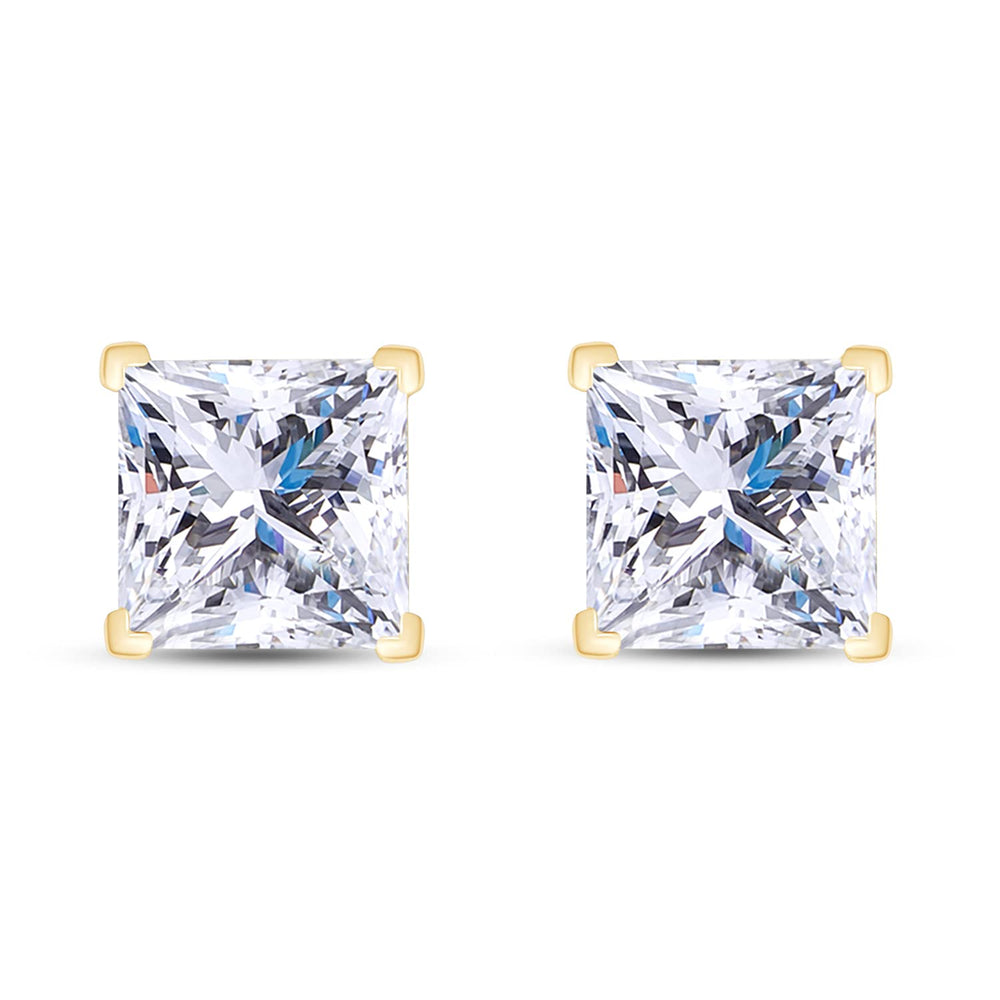 
                      
                        Princess Cut Lab Created Moissanite Diamond Solitaire Stud Earrings In 925 Sterling Silver (1.75 Cttw)
                      
                    