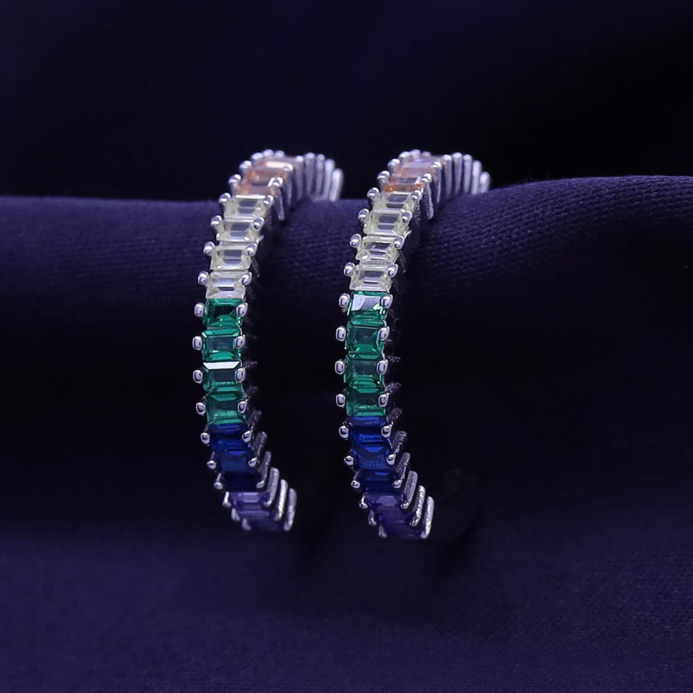 
                      
                        Multi-Color Cubic Zirconia Rainbow Hoop Earrings for Women In 925 Sterling Silver
                      
                    