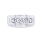 Lab Created Moissanite 5 Stone Channel Set Moissanite Ring