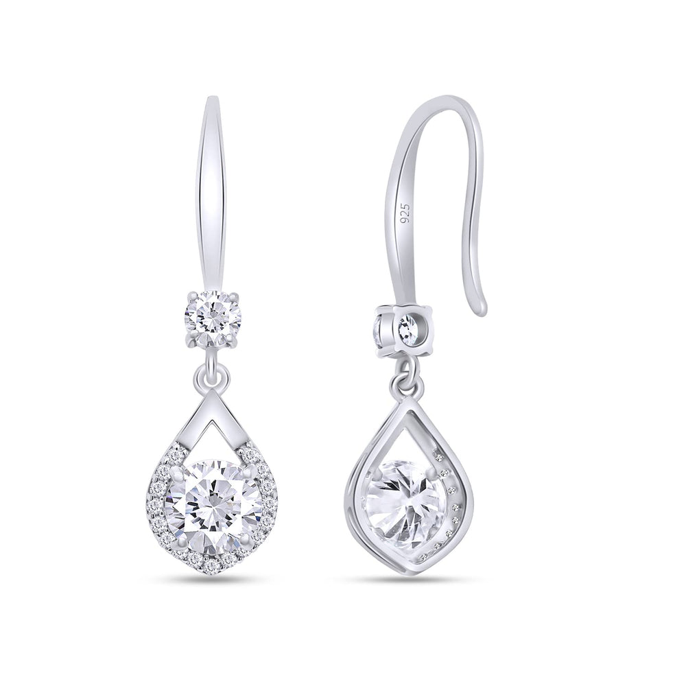 
                      
                        2 Carat Center Stone 6MM Lab Created Moissanite Diamond Fish Hook Tear Drop Earrings In 925 Sterling Silver (2 Cttw)
                      
                    