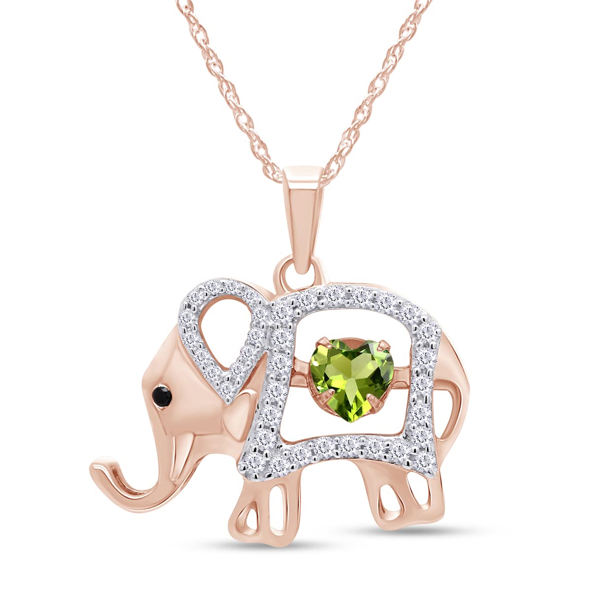 Elephant Pendant Necklace Sterling Silver