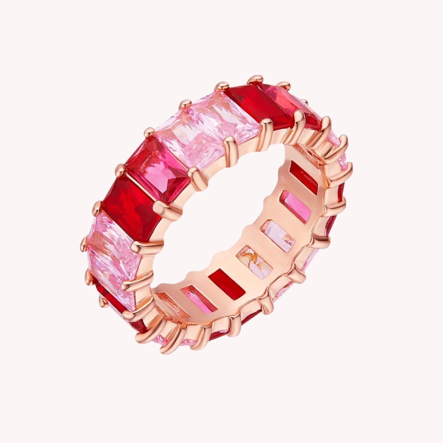 Eternity Shades of Pink Beauty Rainbow Ring