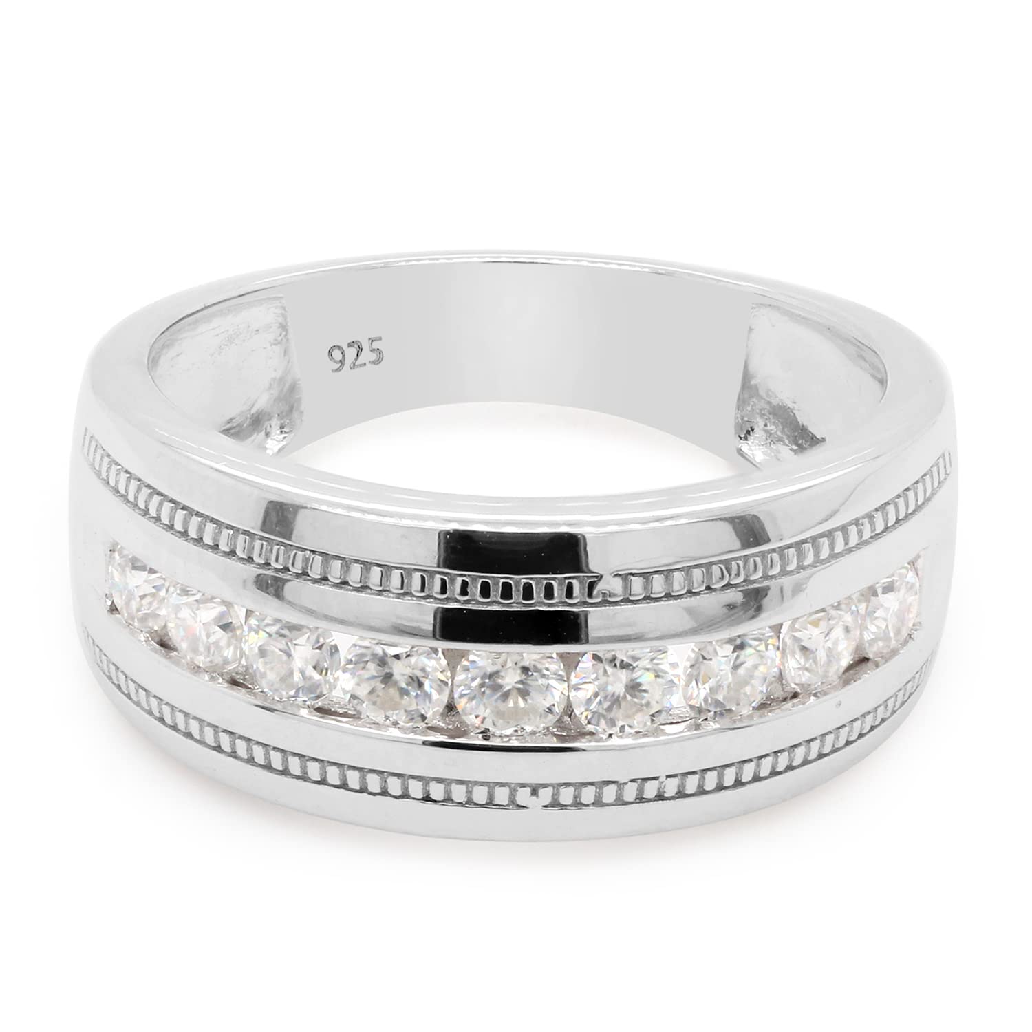 Milgrain Moissanite Band Ring