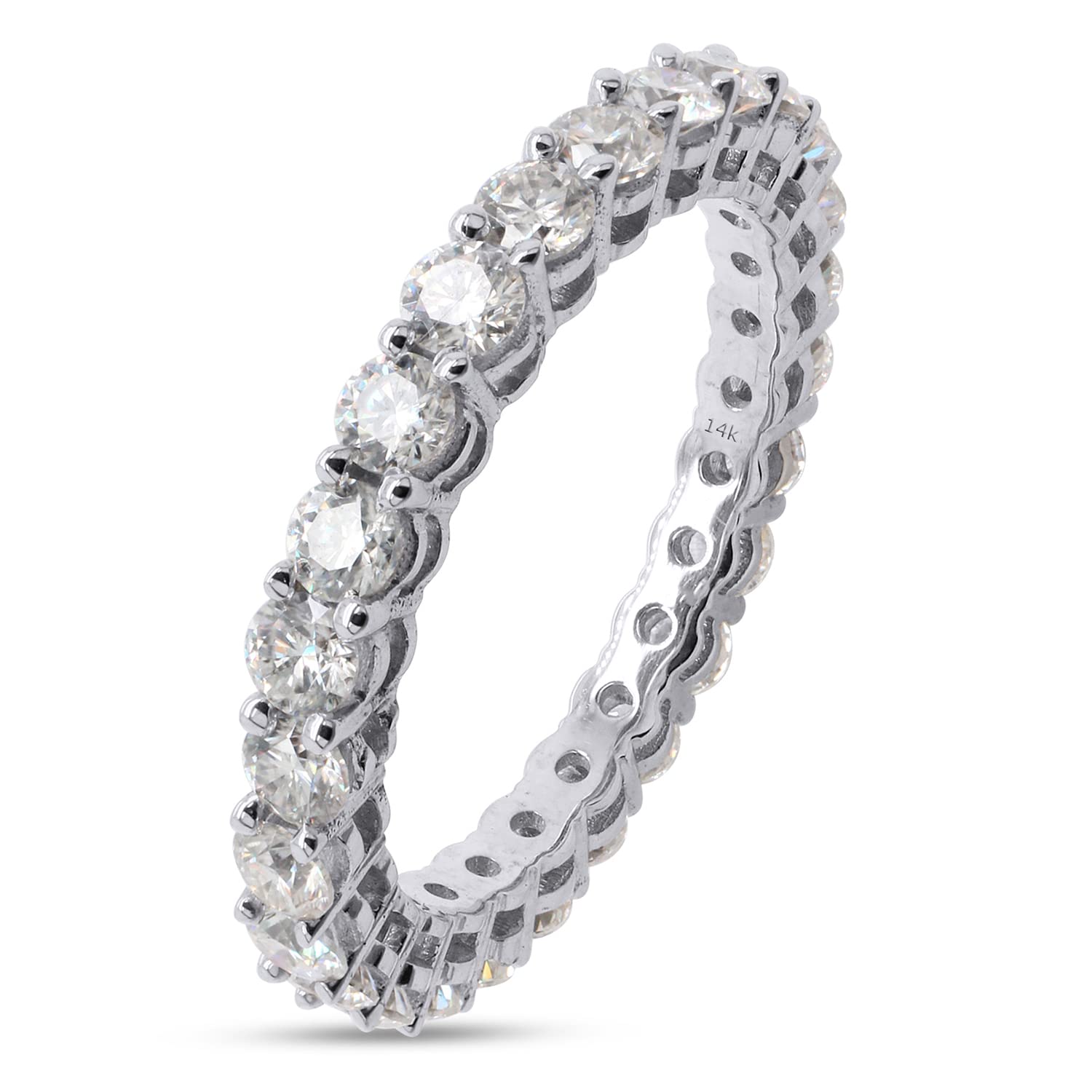 2.5MM Lab Created Moissanite Eternity Ring Band