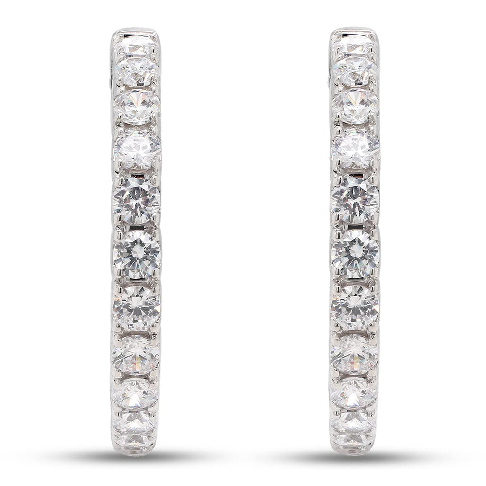 
                      
                        3 Carat Round Cut Lab Created Moissanite Diamond Inside Outside Hoop Earrings In 10K Or 14K Solid Gold
                      
                    