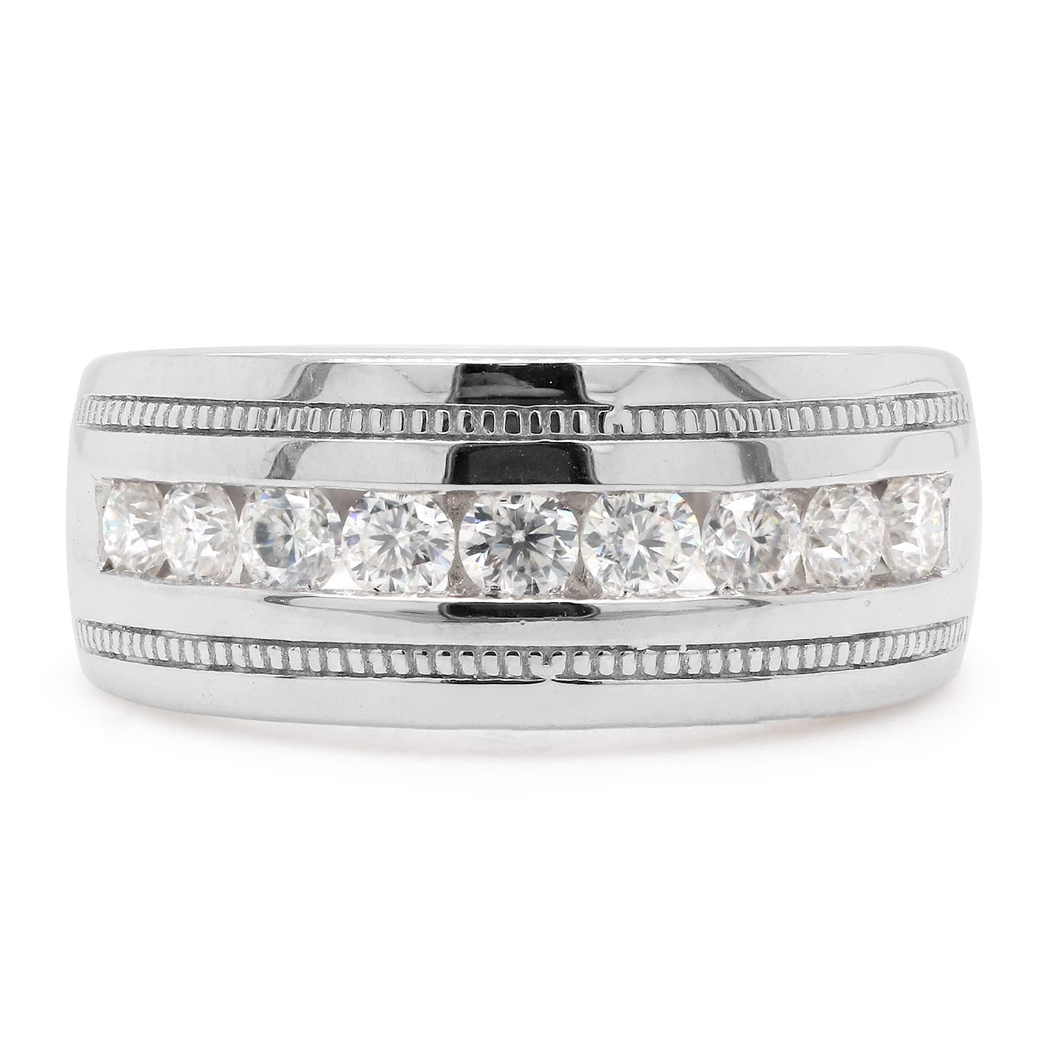 Milgrain Moissanite Band Ring