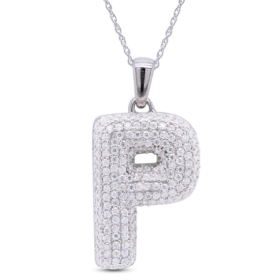 Load image into Gallery viewer, 1 Carat Lab Created Moissanite Diamond Initial P Pendant Necklace In 925 Sterling Silver Jewelry For Women
