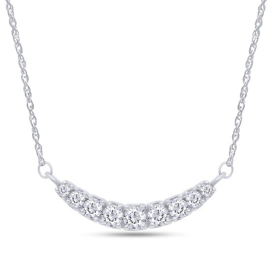 1/2 Carat Lab Created Moissanite Diamond Nine Stone Graduated Statement Collar Necklace In 925 Sterling Silver
