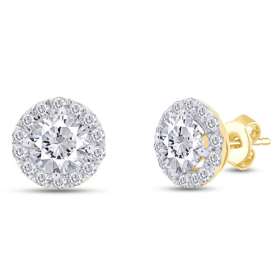 Load image into Gallery viewer, 3 1/7 Carat Round Cut Lab Created Moissanite Diamond Halo Stud Earrings Jewelry for Women in 925 Sterling Silver (3.15 Cttw)
