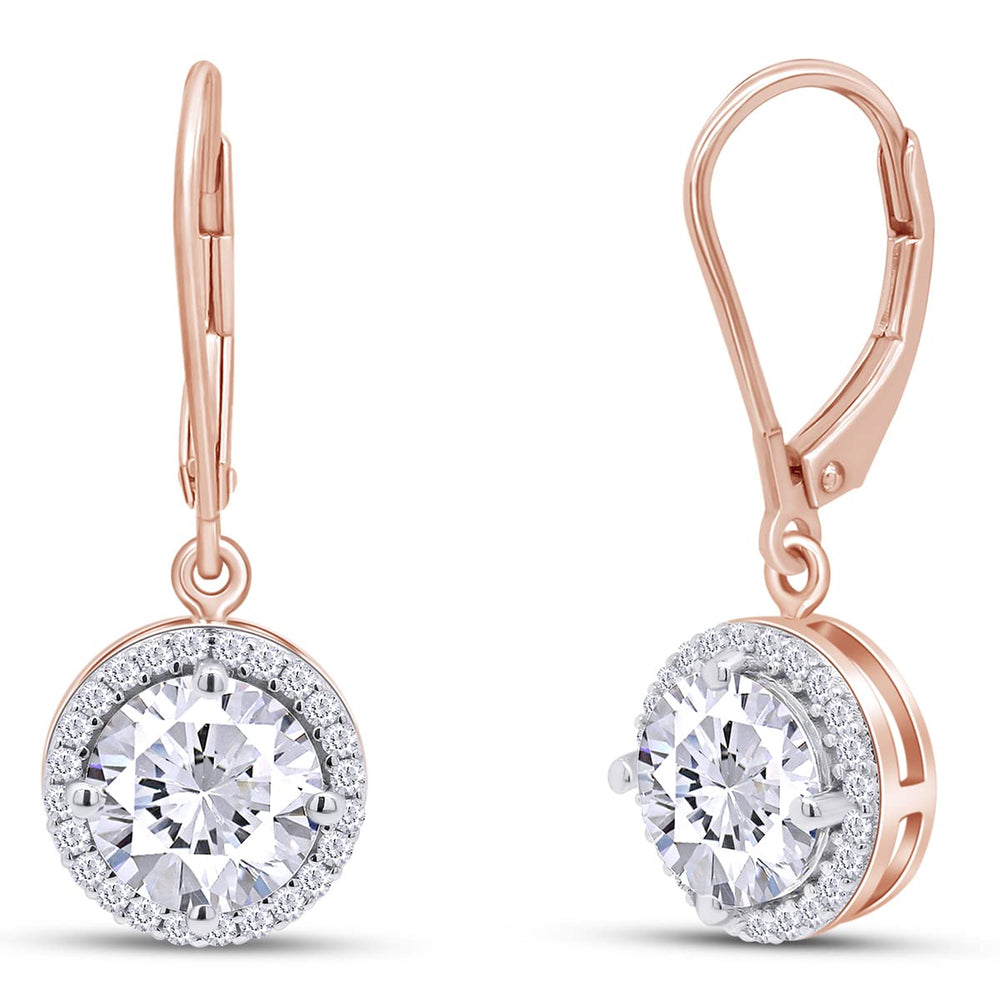 
                      
                        1 1/2 Carat Lab Created Moissanite Diamond Halo Lever Back Dangle Drop Earrings In 10K Or 14K Solid Gold (1.50 Cttw)
                      
                    