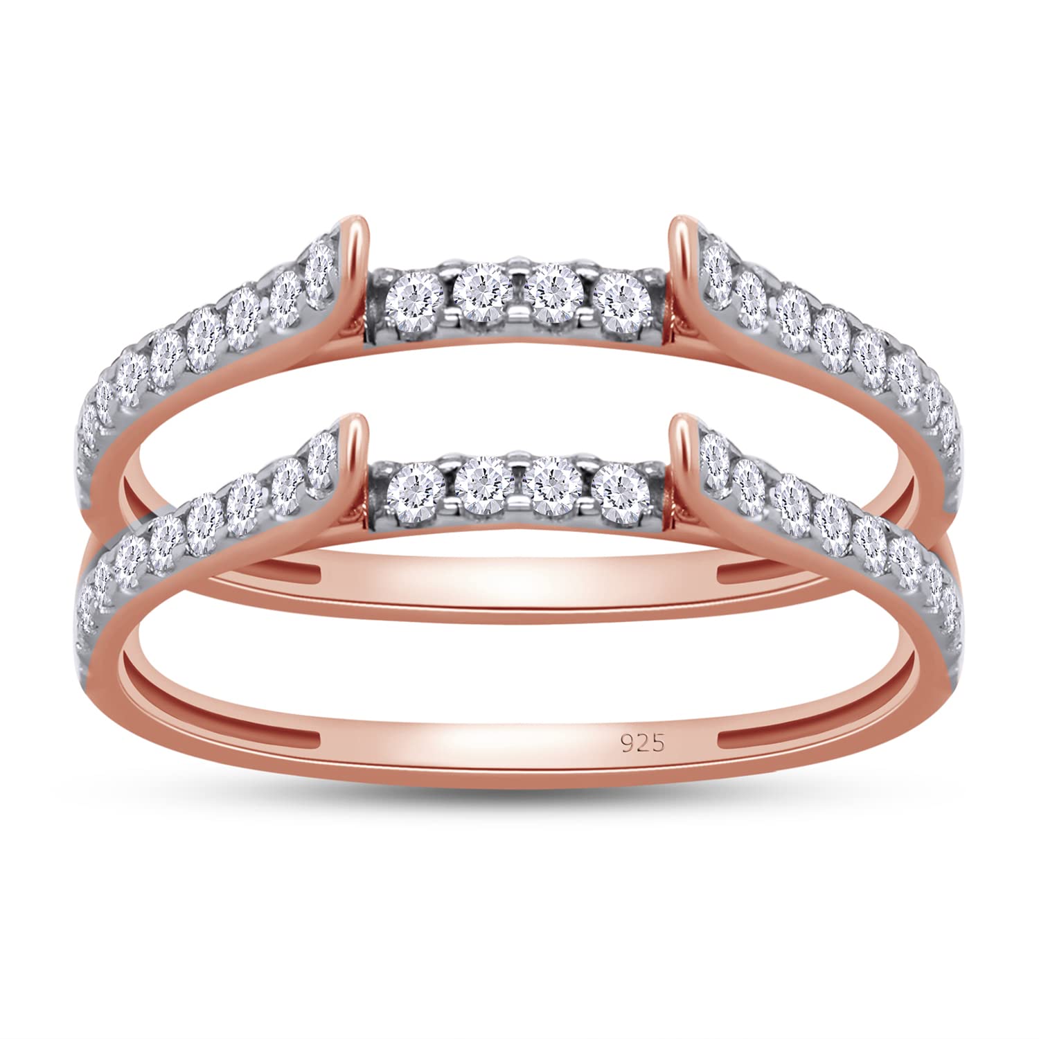 Cathedral Enhancer Ring Guard Lab Created Moissanite