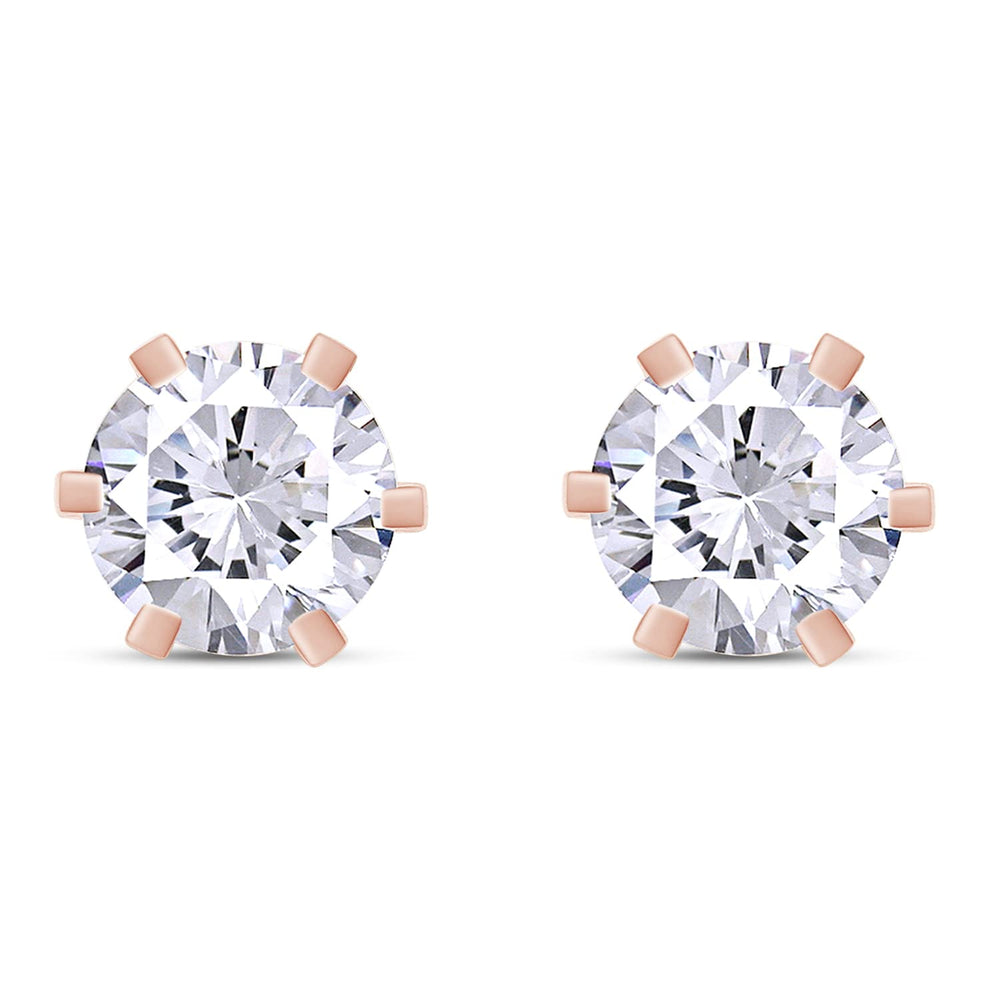 
                      
                        4 Carat Lab Created Moissanite Diamond Solitaire Stud Earrings In 925 Sterling Silver For Men Women
                      
                    