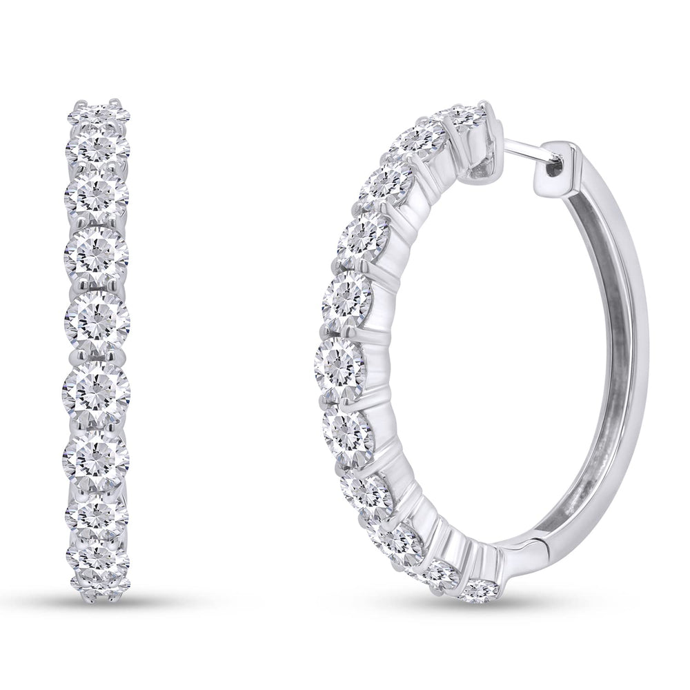 
                      
                        3 1/4 Carat Lab Created Moissanite Diamond 29MM Big Hoop Earrings In 14K Gold Post & 925 Sterling Silver (3.25 Cttw)
                      
                    