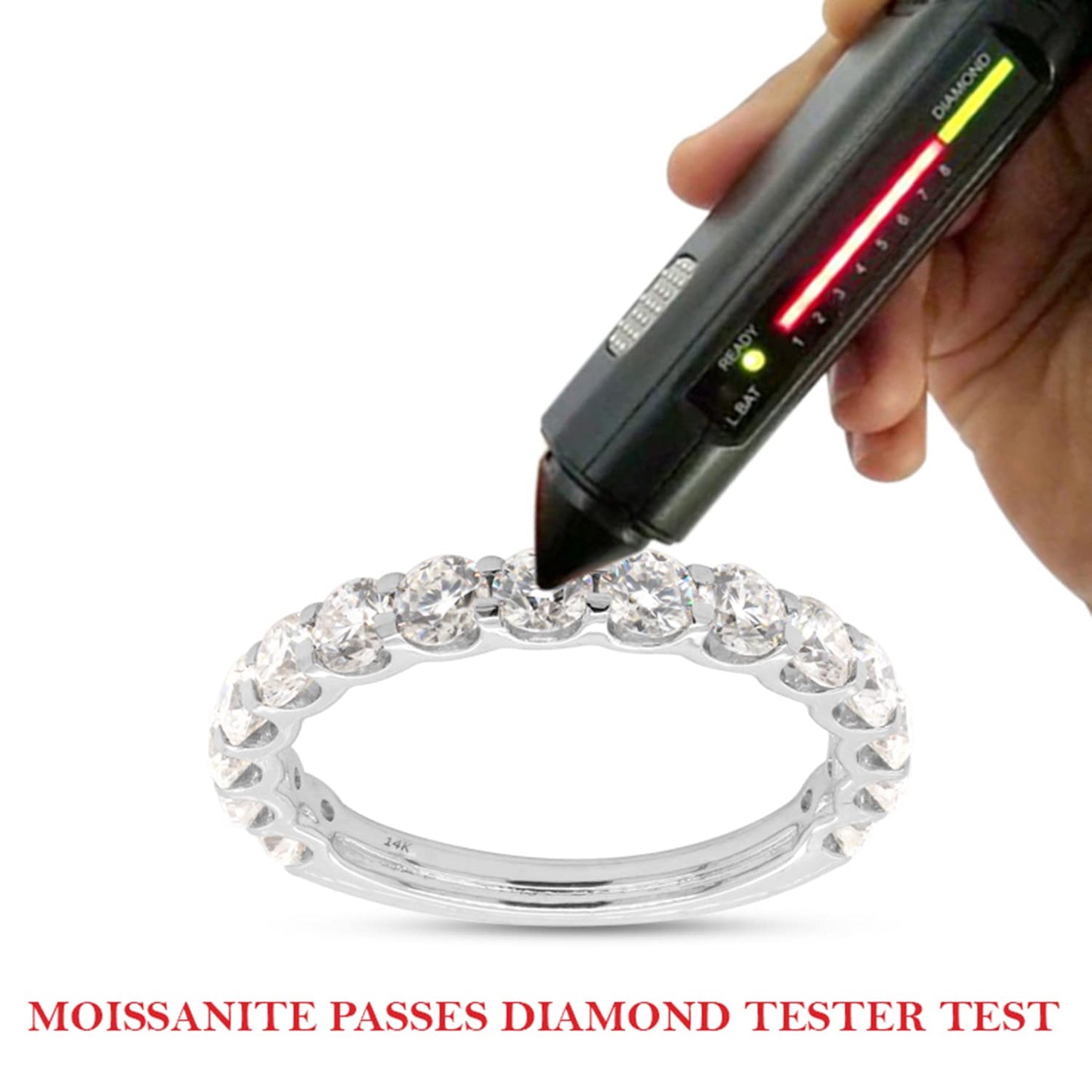 1 1/3 Carat Lab Created Moissanite Diamond Eternity Wedding Band Ring in 10K or 14K Solid Gold For Women (1.33 Cttw)