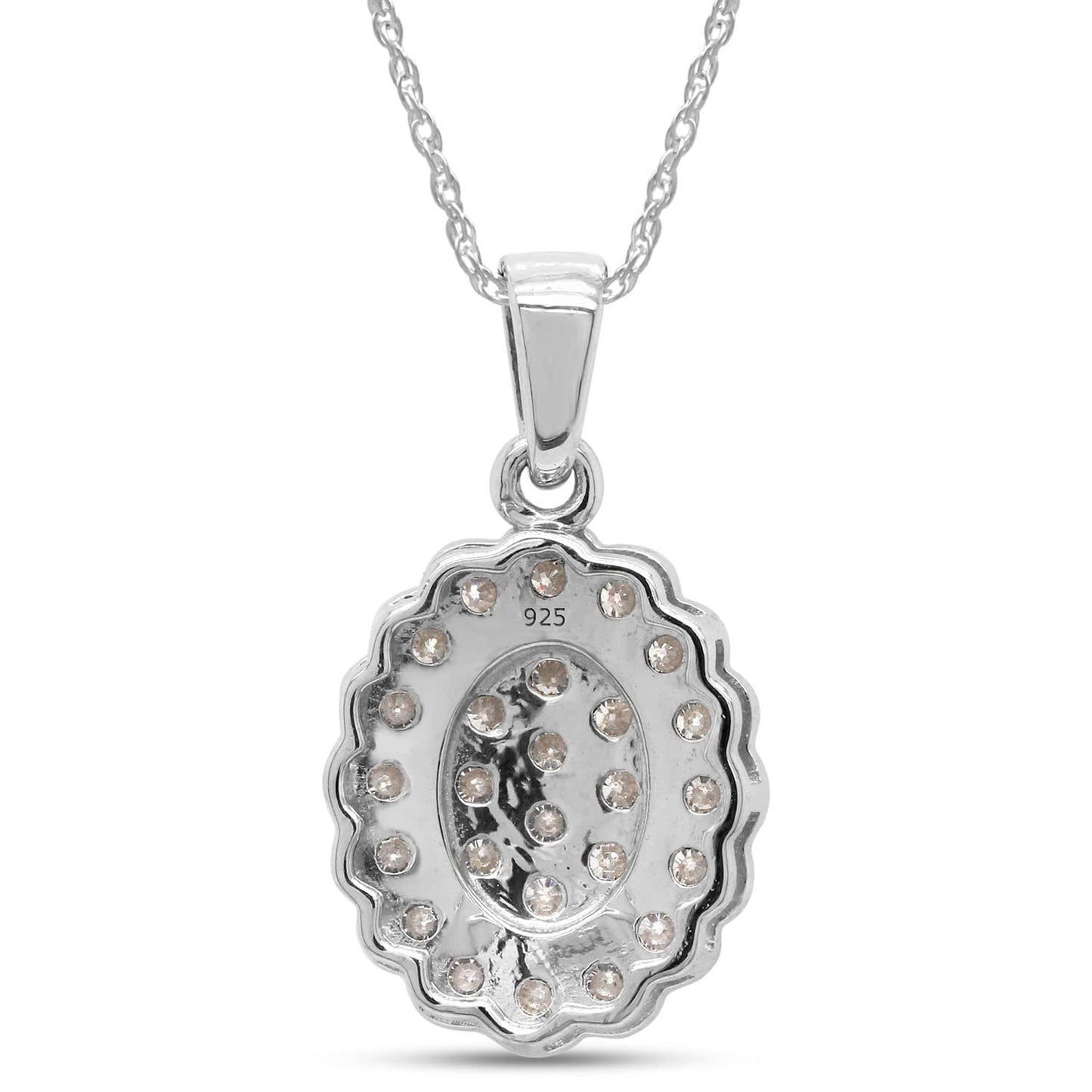 Load image into Gallery viewer, 6/7 Carat Lab Created Moissanite Diamond Cluster Flower Pendant Necklace In 925 Sterling Silver (0.85 Cttw)
