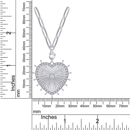 Chakra Medallion Victorian Heart Pendant Necklace Round Lab Created Moissanite Diamond Vintage Style Necklaces For Women In 925 Sterling Silver Unique Statement Jewelry