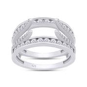 Lab Created Moissanite Combination Cathedral and Classic Enhancer Ring Guard