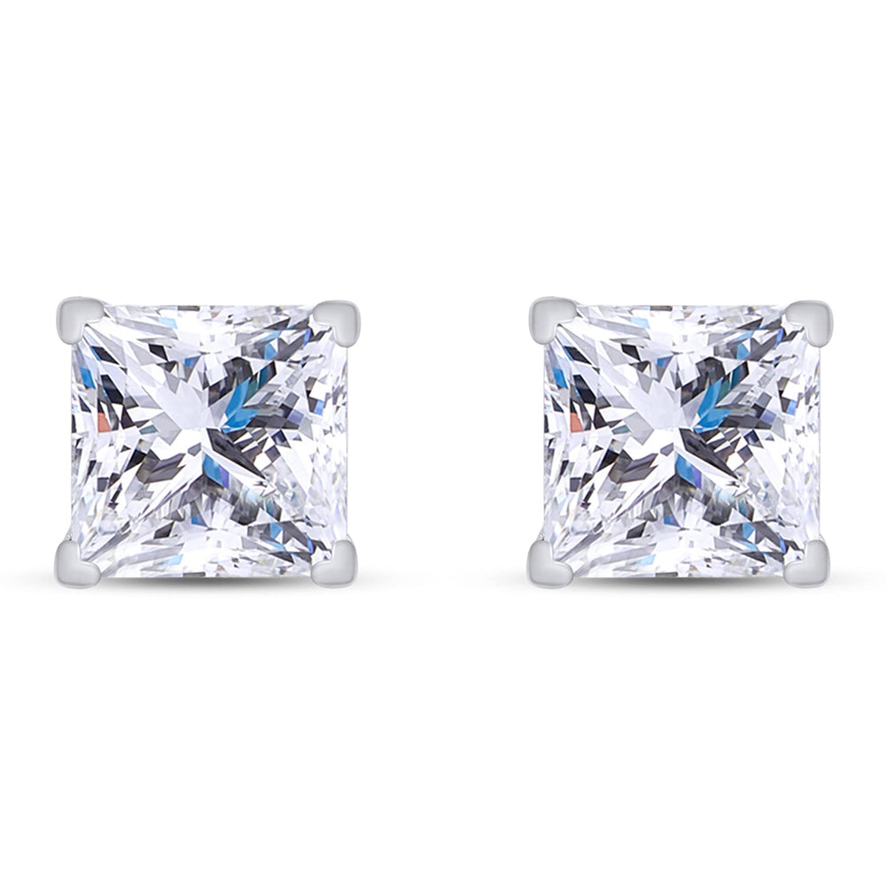 
                      
                        1 Carat Princess Cut Lab Created Moissanite Diamond Solitaire Stud Earrings In 925 Sterling Silver For Women
                      
                    