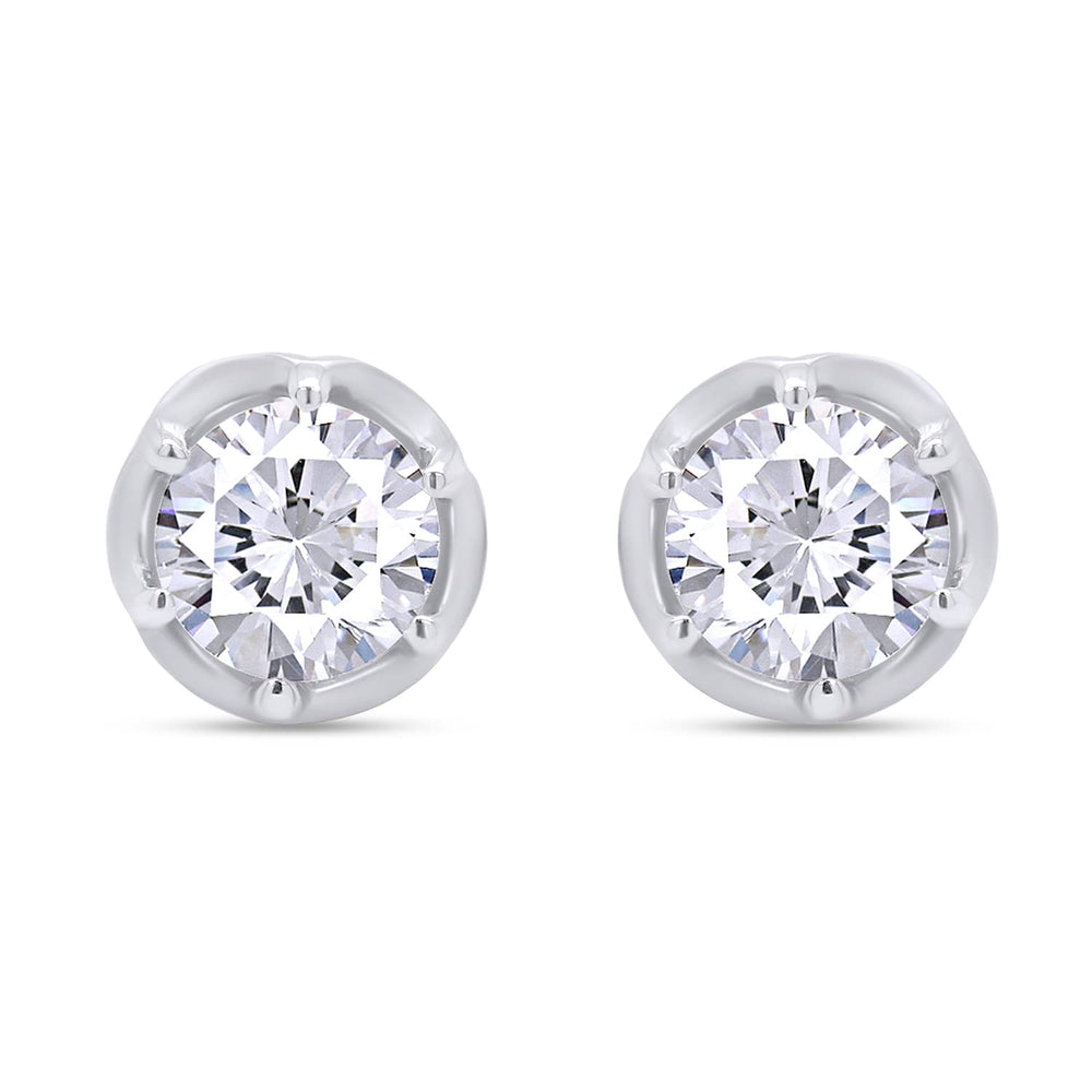 
                      
                        1 1/5 Carat 5.5MM Round Cut Lab Created Moissanite Diamond Push Back Stud Earrings In 925 Sterling Silver (1.20 Cttw)
                      
                    