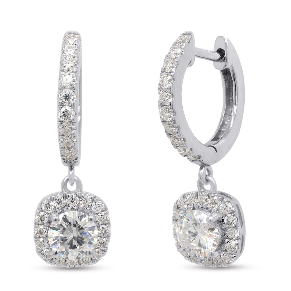 
                      
                        2 4/9 Carat Lab Created Moissanite Diamond Halo Dangling Drop Earrings In 925 Sterling Silver (2.45 Cttw)
                      
                    