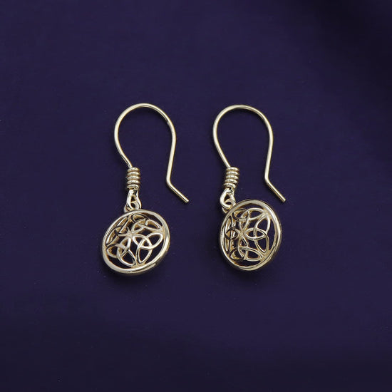 Celtic Knot Round Drop Earrings for Women in 925 Sterling Silver
