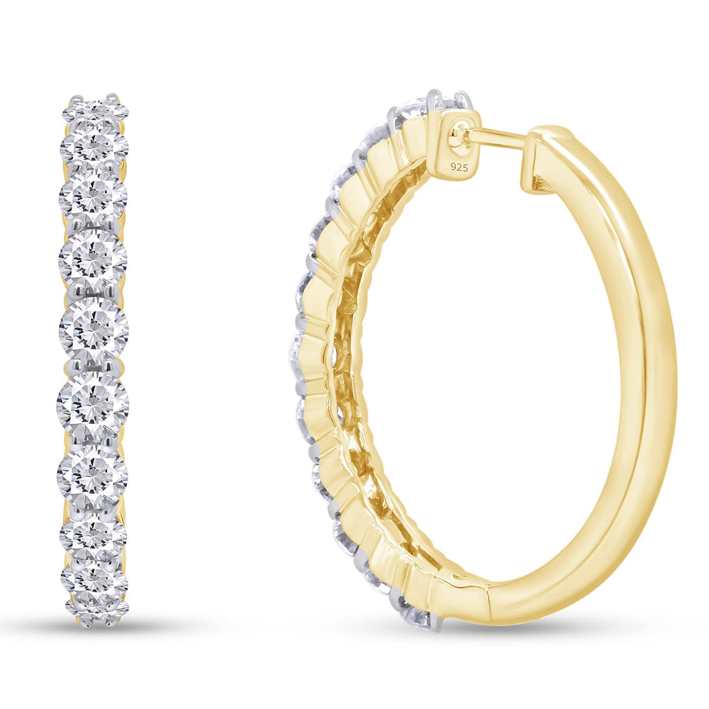 
                      
                        3 1/4 Carat Lab Created Moissanite Diamond 29MM Big Hoop Earrings In 14K Gold Post & 925 Sterling Silver (3.25 Cttw)
                      
                    