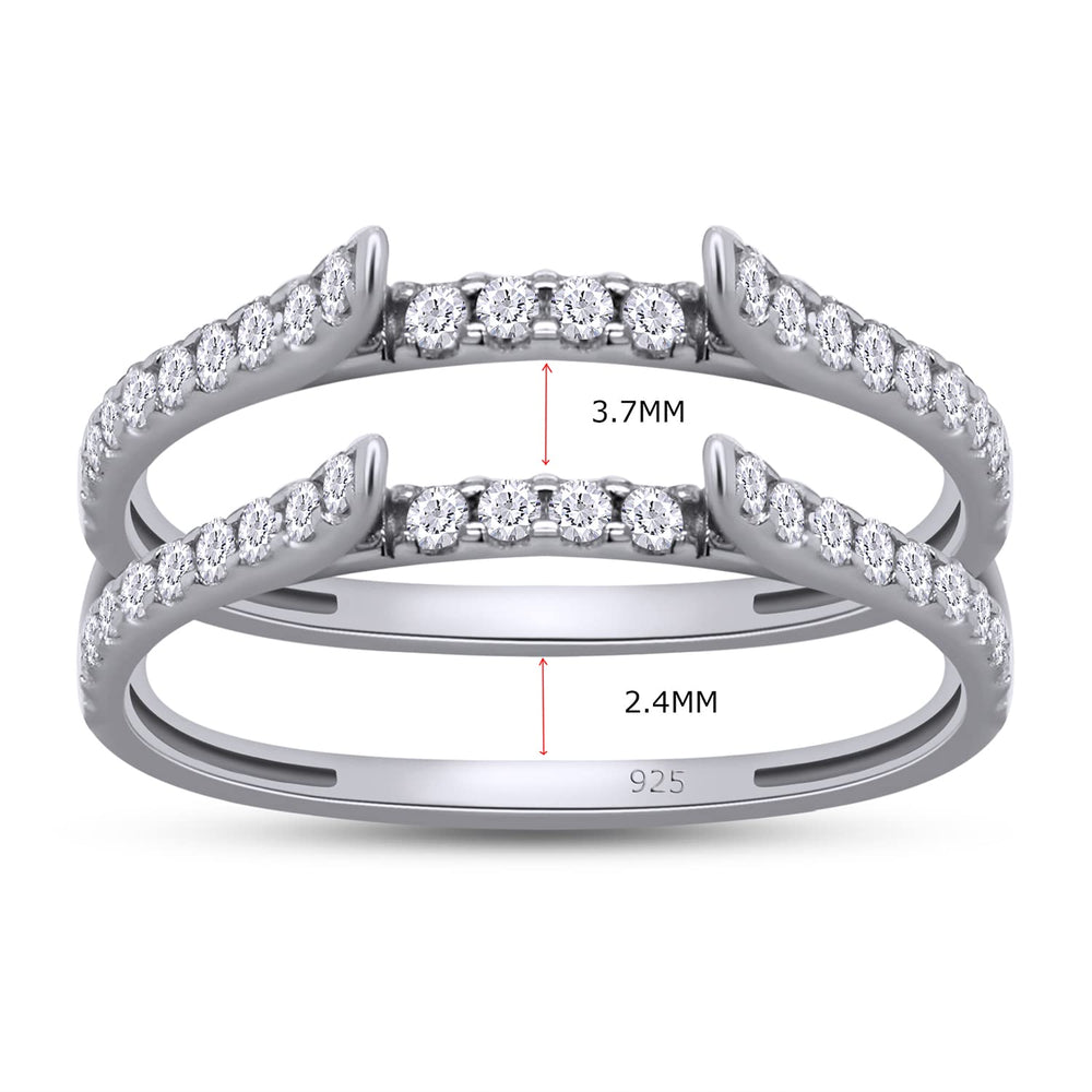 
                      
                        1/2 ct t.w Round Lab Created Moissanite Diamond Cathedral Enhancer Ring Guard For Women In 14K Gold Over Sterling Silver (VVS1 Clarity 0.50 Cttw), Gift For Her
                      
                    