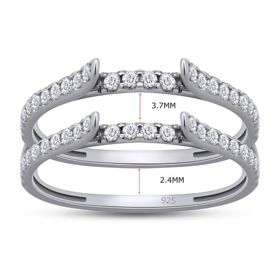 1/2 ct t.w Round Lab Created Moissanite Diamond Cathedral Enhancer Ring Guard For Women In 14K Gold Over Sterling Silver (VVS1 Clarity 0.50 Cttw), Gift For Her