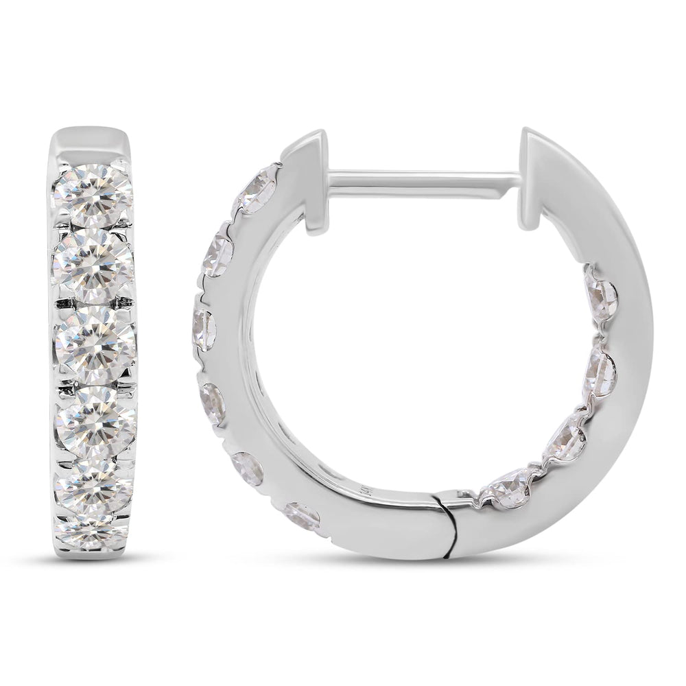 
                      
                        1.60 Carat Round Cut Lab Created Moissanite Diamond Inside Outside Hoop Earrings In 10K Or 14K Solid Gold Jewelry For Women
                      
                    