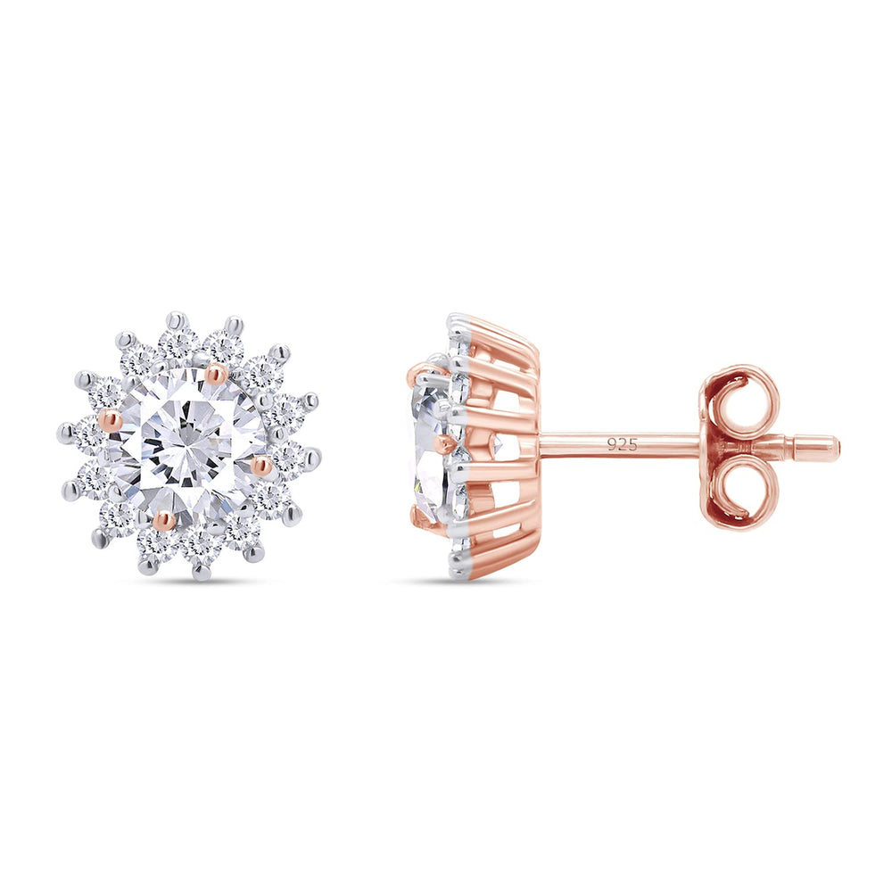 
                      
                        1 1/4 Carat Lab Created Moissanite Diamond Push Back Halo Stud Earrings In 925 Sterling Silver (1.25 Cttw)
                      
                    