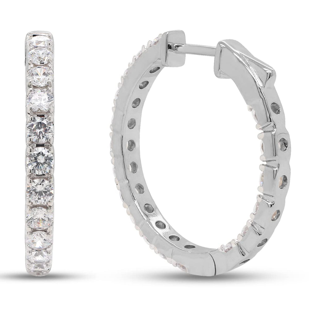 
                      
                        3 Carat Lab Created Moissanite Diamond Inside Outside Hoop Earrings In 925 Sterling Silver Jewelry For Women
                      
                    