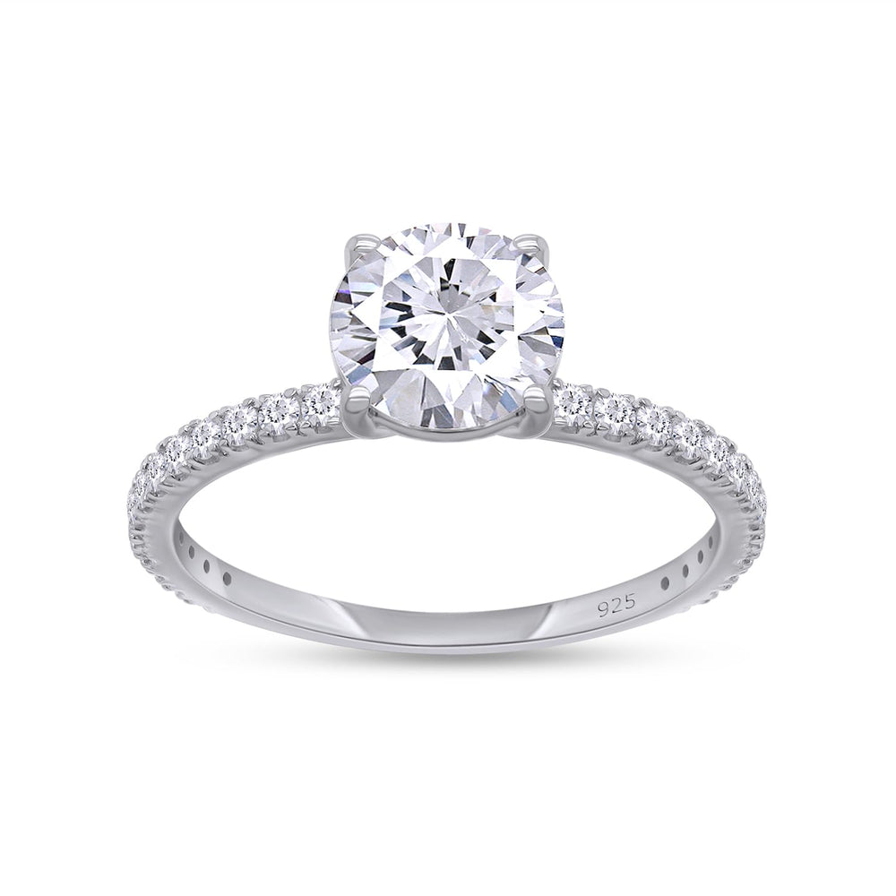 1 1/10 Carat Round Lab Created Moissanite Diamond Solitaire Engagement Ring for Women In 925 Sterling Silver Or 10K Or 14K Solid Gold